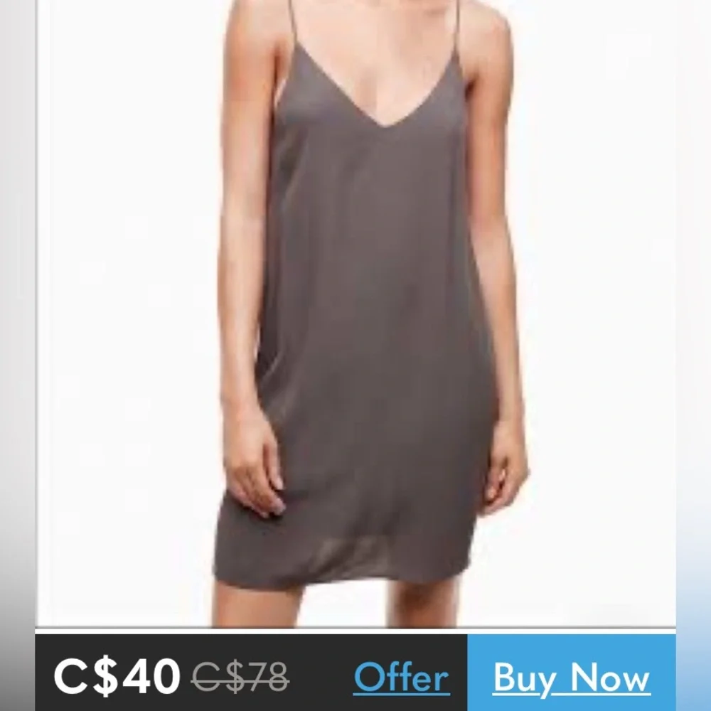 Aritzia Wilfred Free Elegant Taupe Slip Dress! Size Medium - Picture 12 of 17